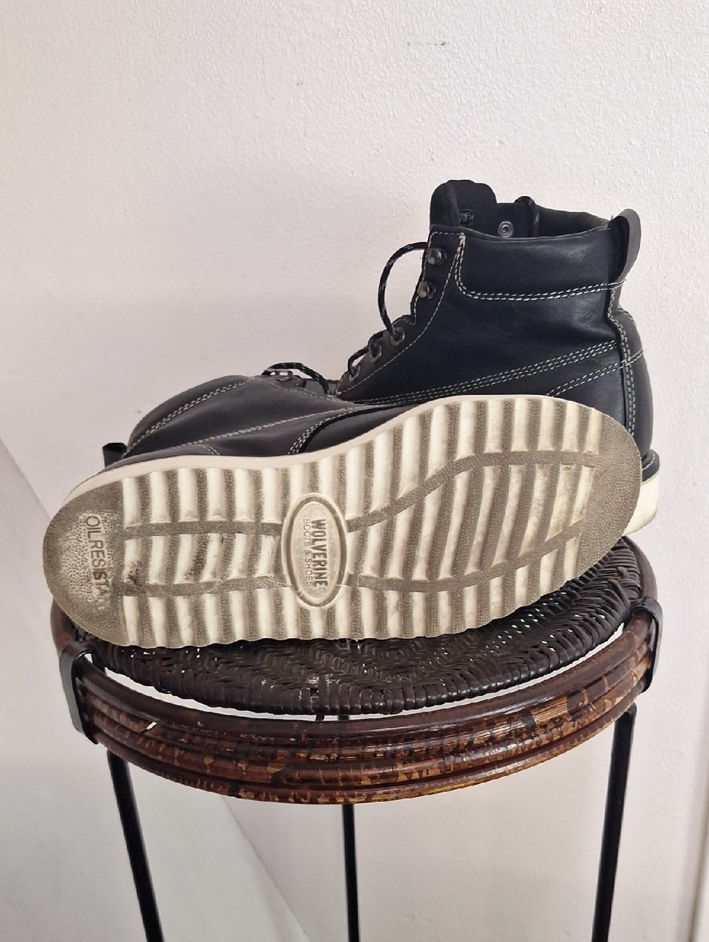Men Wolverine Wedge Moc-Toe 6" Work Boot Steel Toe W08152 Black Men Size 10.5 M - Picture 11 of 14